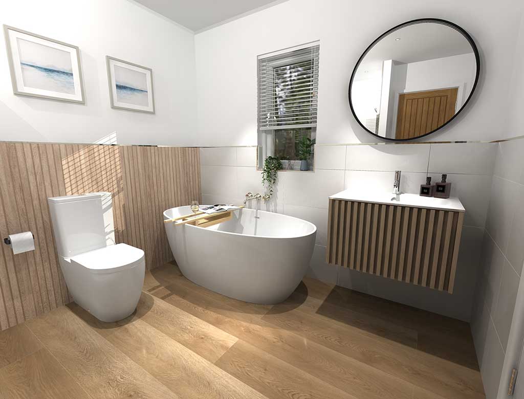 3D render of bathroom design